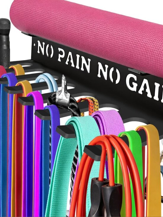 Other - Gym Home Rack 8 Hook Heavy-Duty Wall-mounted Organizer Multi-Purpose Workout Gea